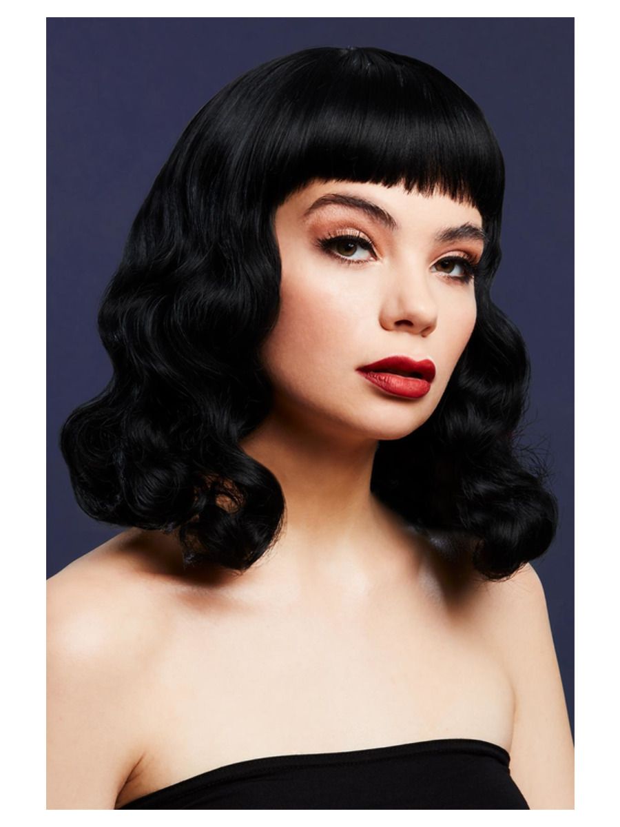 Black Fever Bettie Wig with Short Fringe Adult