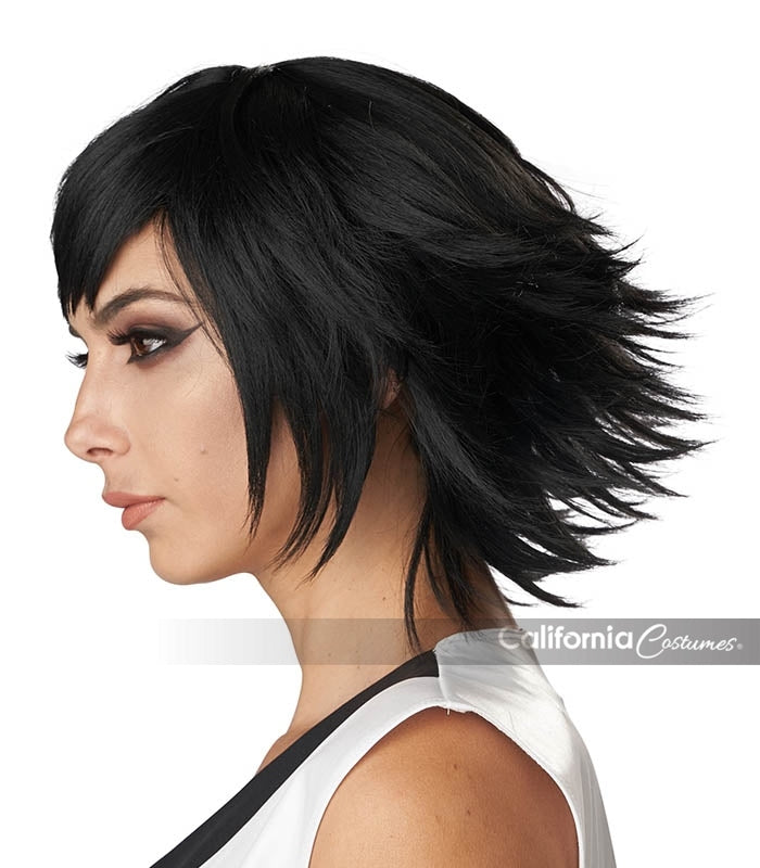 Black Feathered Cosplay Wig