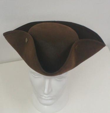 Hat - Tricorne BrownFaux Suede