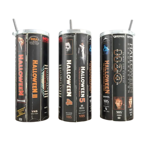 HALLOWEEN VHS Spine Tumbler