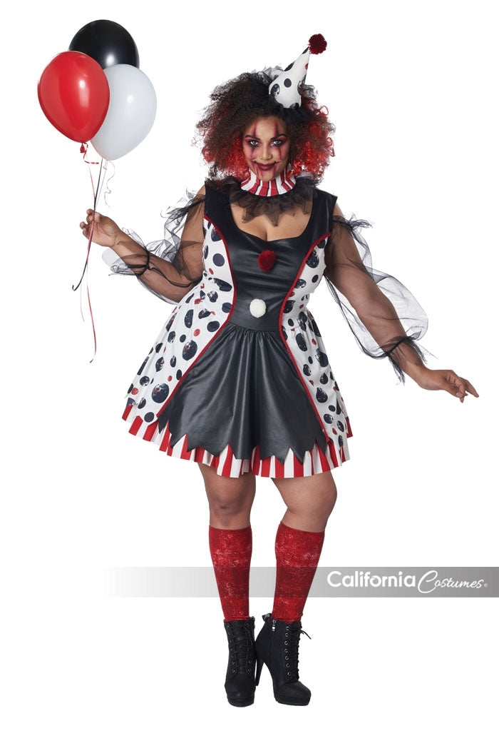 Plus Sized Twisted Clown Costume