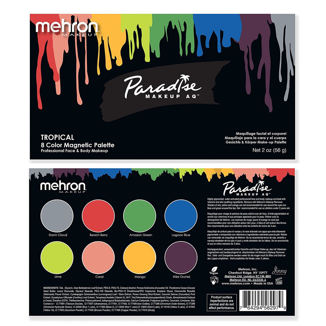 Paradise Makeup AQ™ - 8 Color Magnetic Refillable Palette Tropical