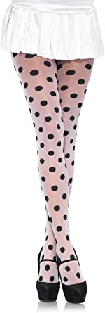Polka Dot Pantyhose - Sheer Spandex