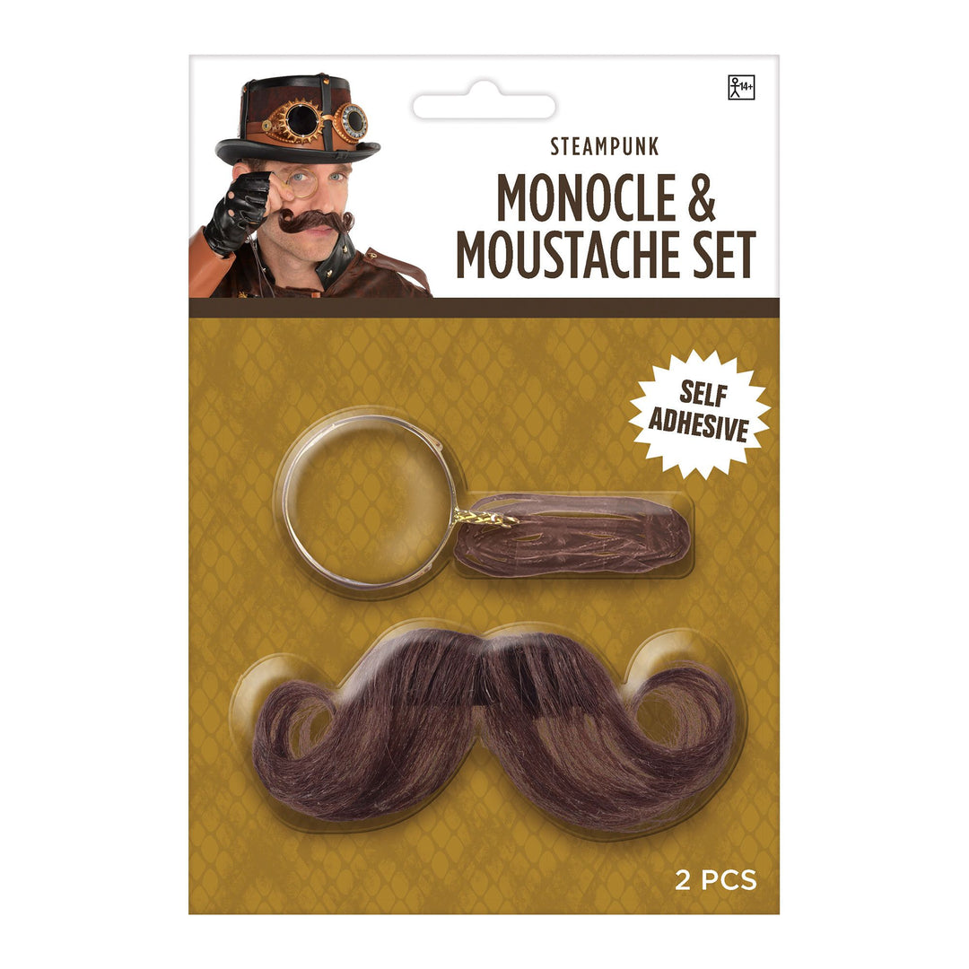 Steampunk Monocle and Moustache Accessory Kit