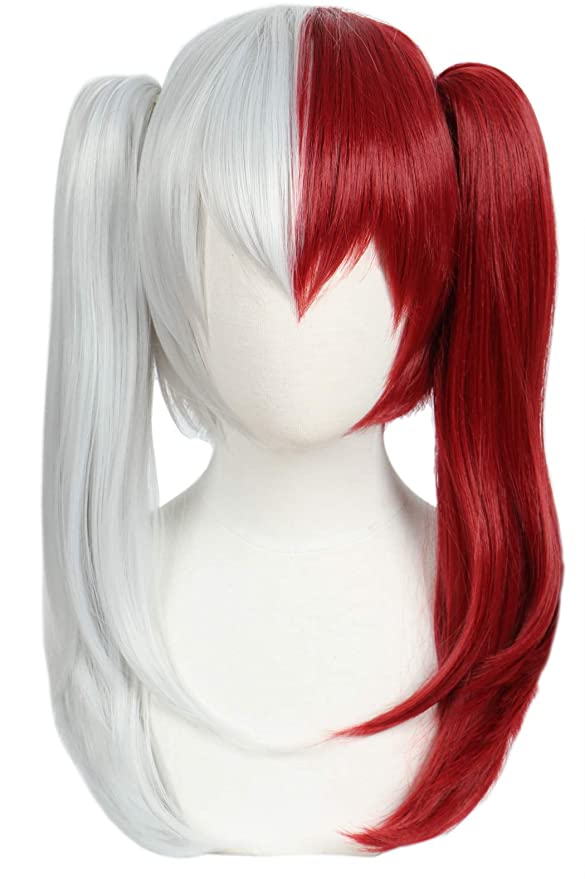 White & Red Anime Wig