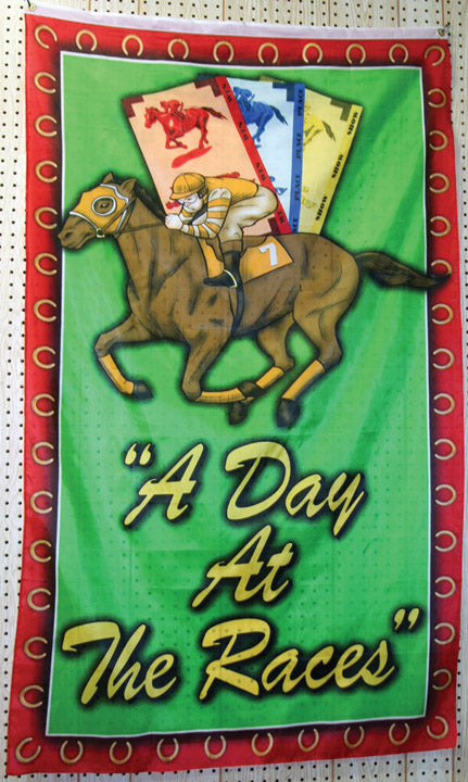 A Day at the Races Rayon Flag