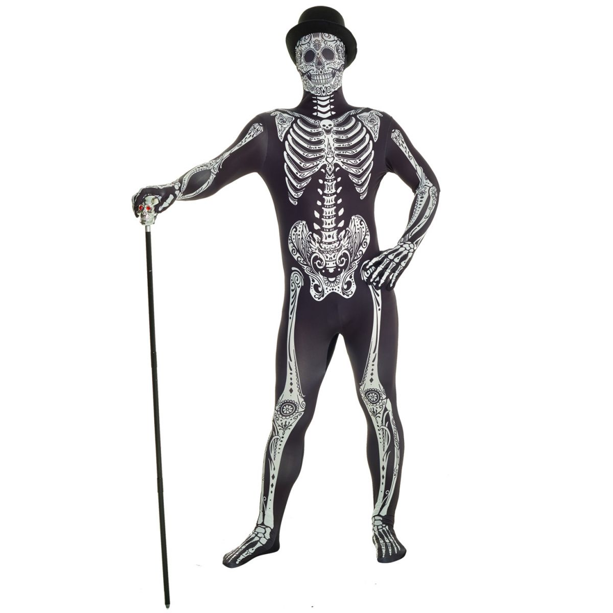 Day of the Dead Morphsuit Costume - Adult XXL
