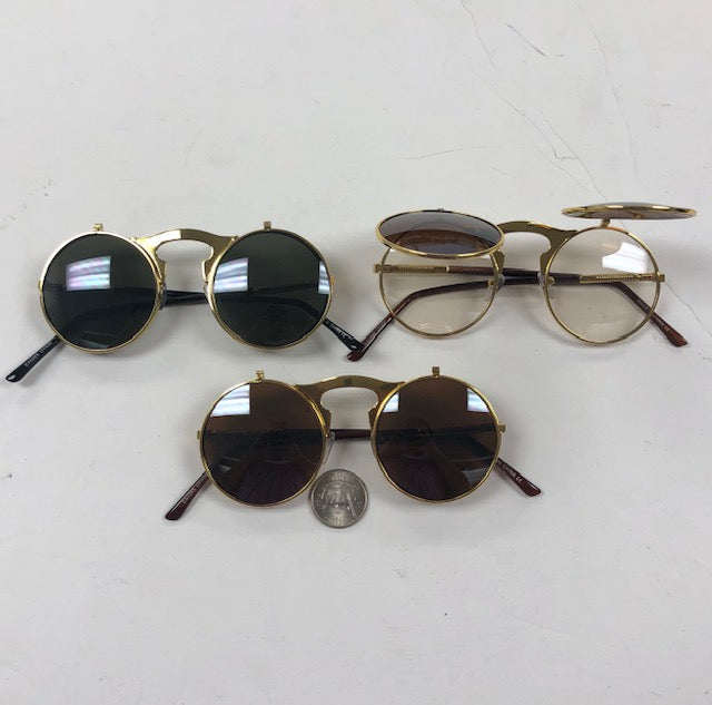 Flip Up Lennon Style Round Sunglasses
