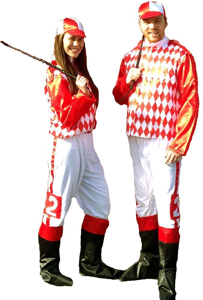 Red & White Jockey Costume- Unisex