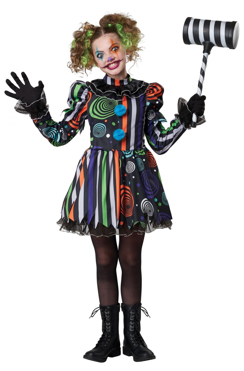 Neon Nightmare Clown Children's Costume