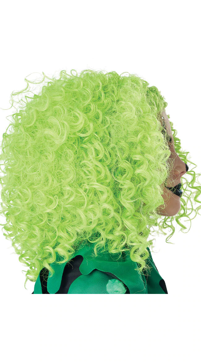 Corkscrew Clown Curl Wig- Green