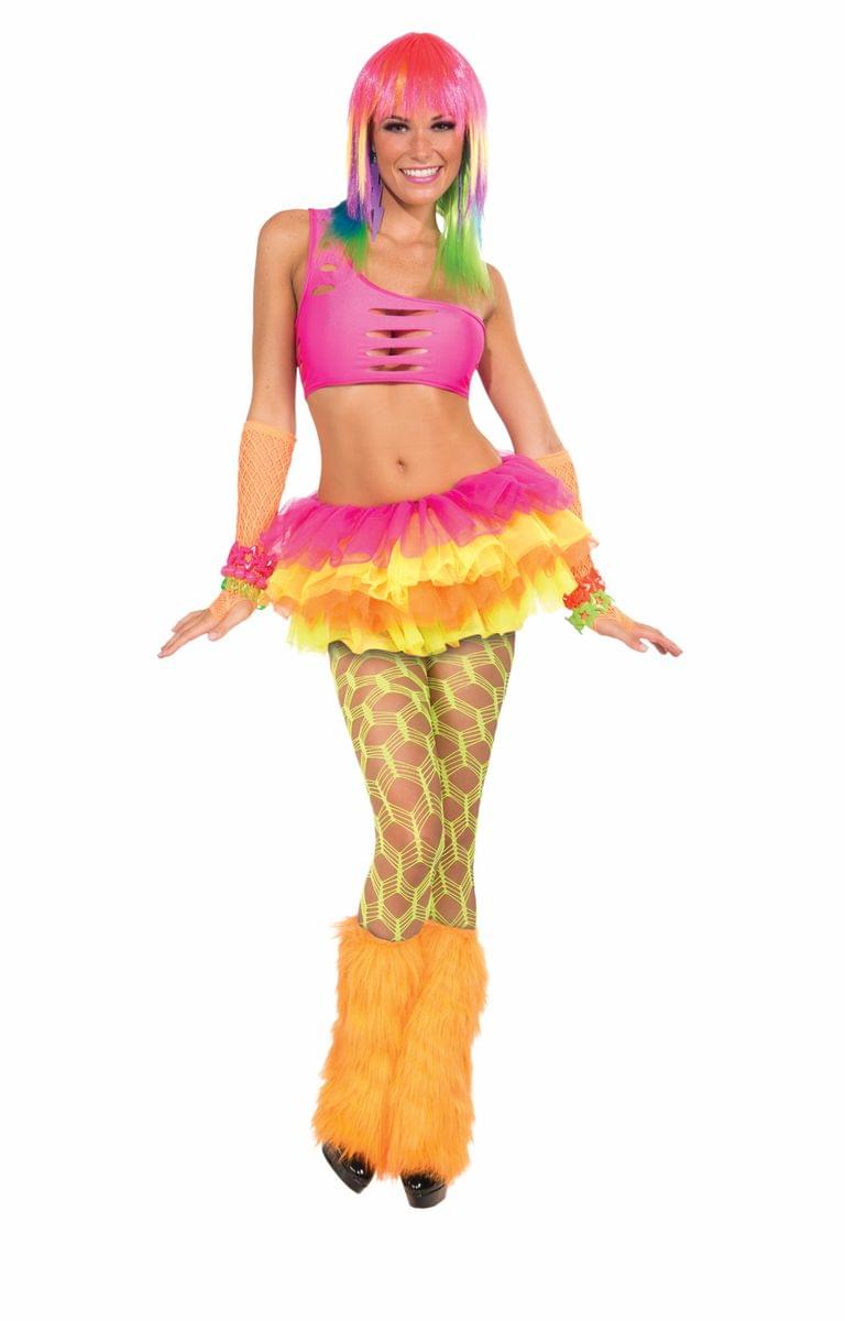 Wide Fishnet Pantyhose-Neon Green