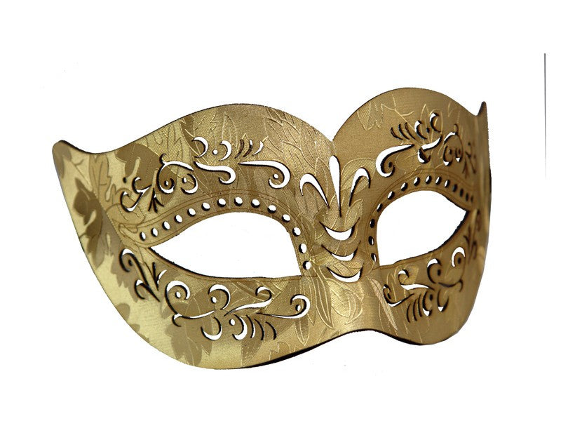 Leather Like Gold Laser Half Mask