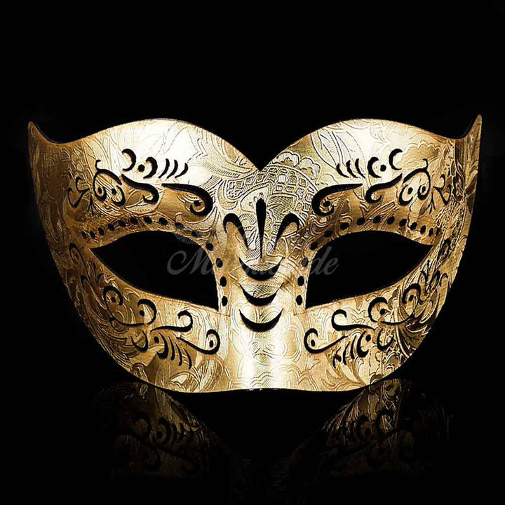 Leather Like Gold Laser Half Mask