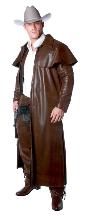 Brown Cowboy Duster Coat Costume - Adult