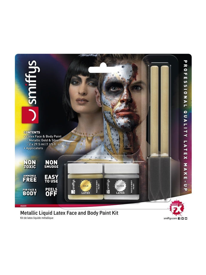 Metallic Liquid Latex Face and Body Paint Kit