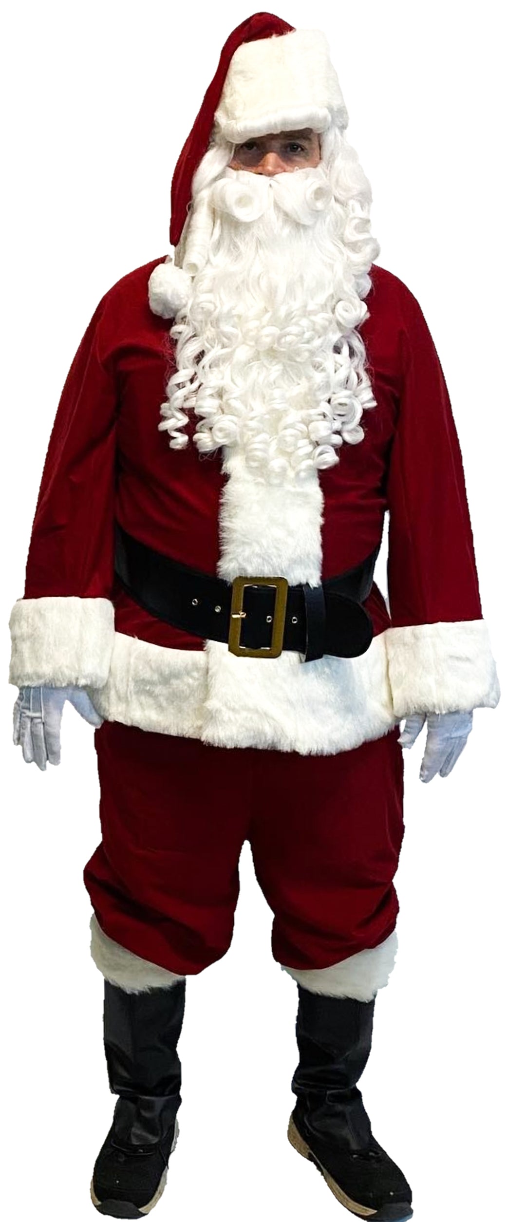 Crimson Velveteen Santa Claus Suit