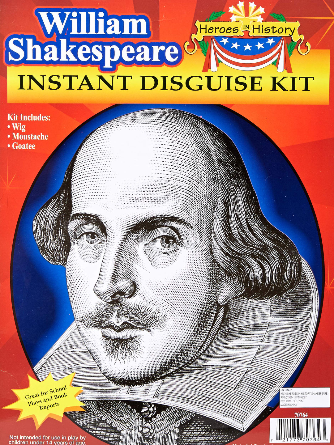 Heroes in History Instant Disguise Kit - William Shakespeare