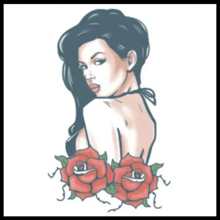 Tinsley Transfers - Rose Pin Up Temporary Tattoo