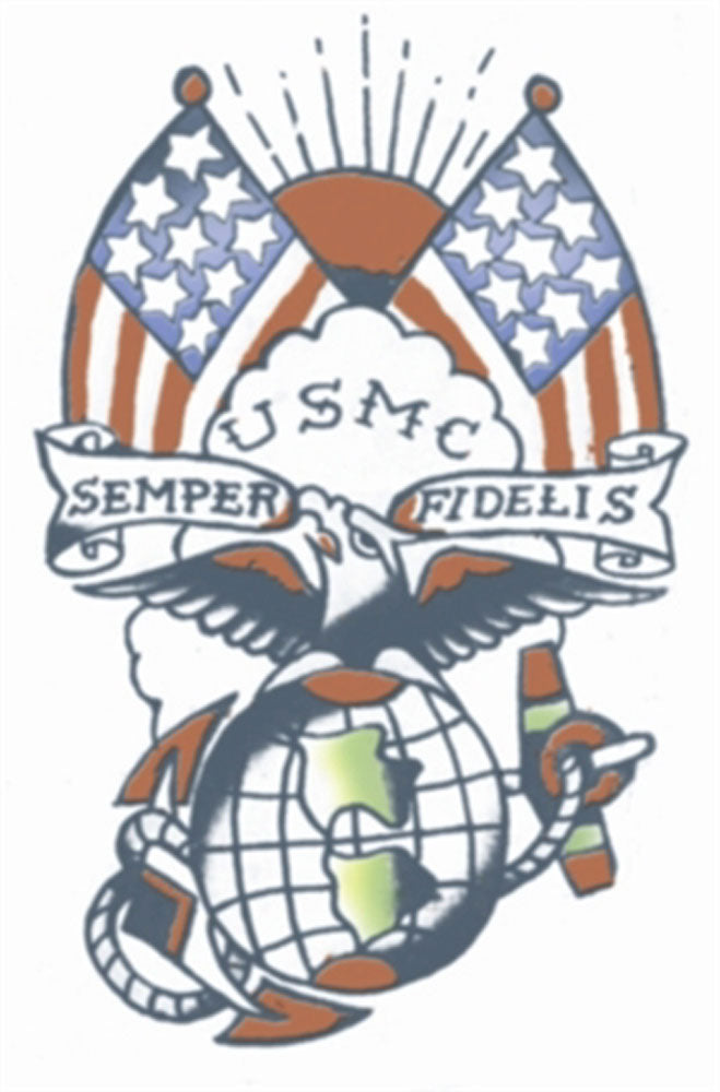 Tinsley Transfers - Military USMC Semper Fi Temporary Tattoo