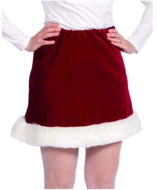 Mrs. Claus Burgundy Velveteen Skirt