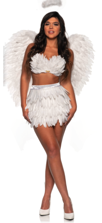 Feather Mini Skirt Set Adult Costume