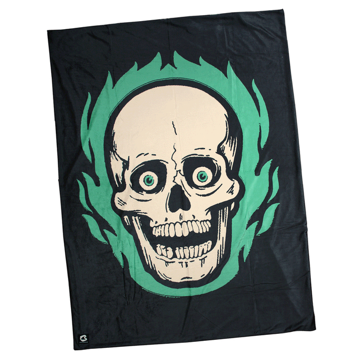 Beistle Flaming Skull Throw Blanket
