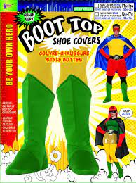 Adult Superhero Boot Top Shoe Covers - Green