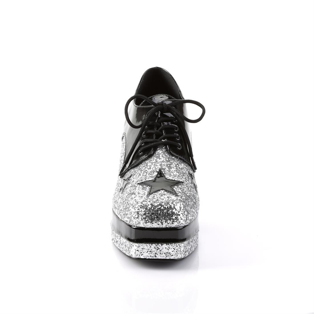 Glam Rock Platform Shoes - Black/Silver