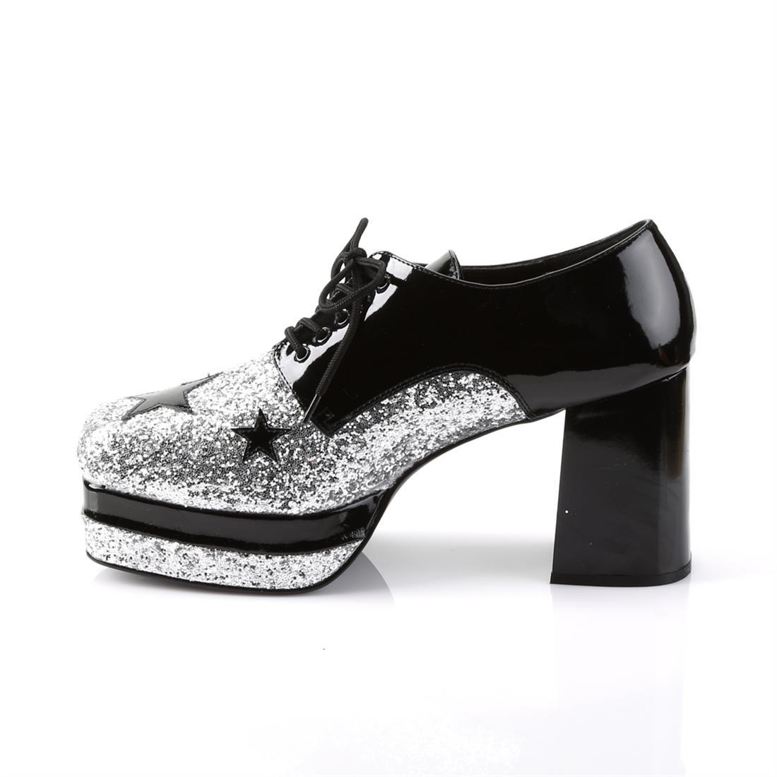 Glam Rock Platform Shoes - Black/Silver