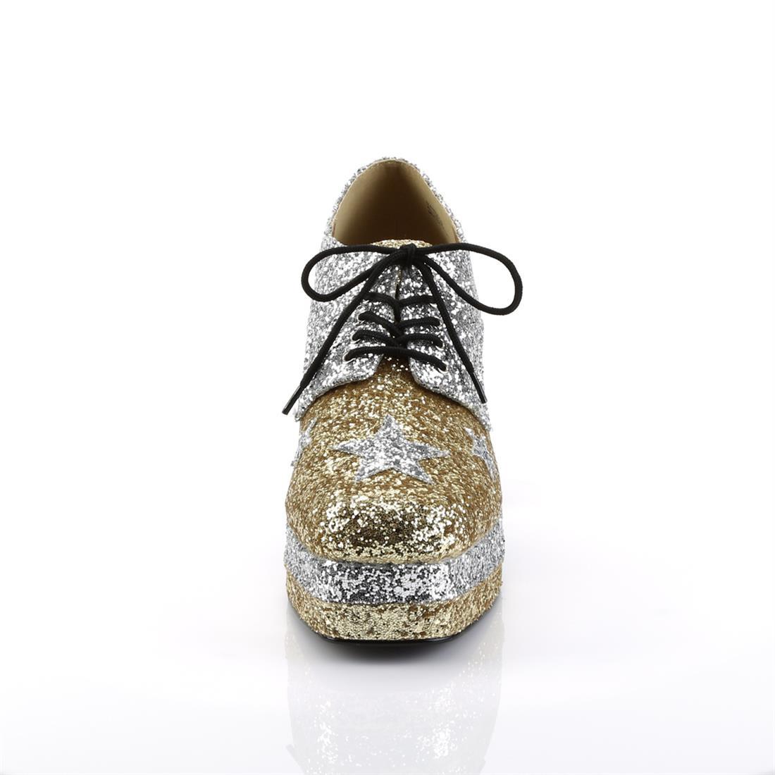 Glam Rock Platform Shoes - Gold/Silver