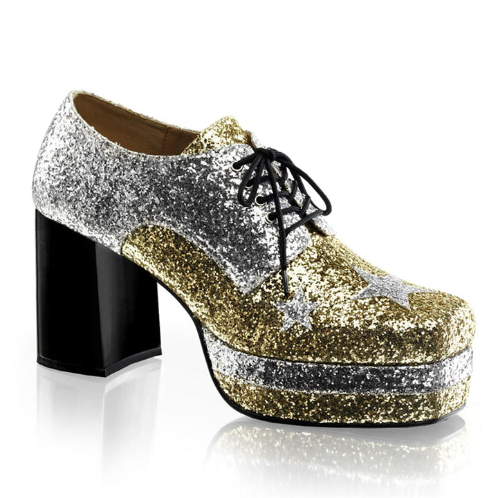 Glam Rock Platform Shoes - Gold/Silver