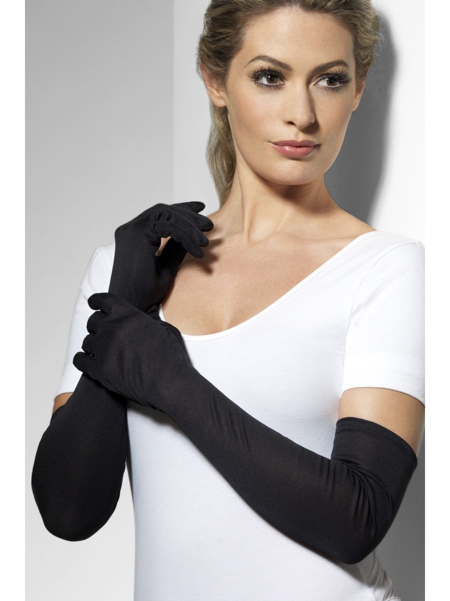 Elbow Length Gloves - Black