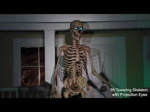 8' Towering Skeleton Animated Prop