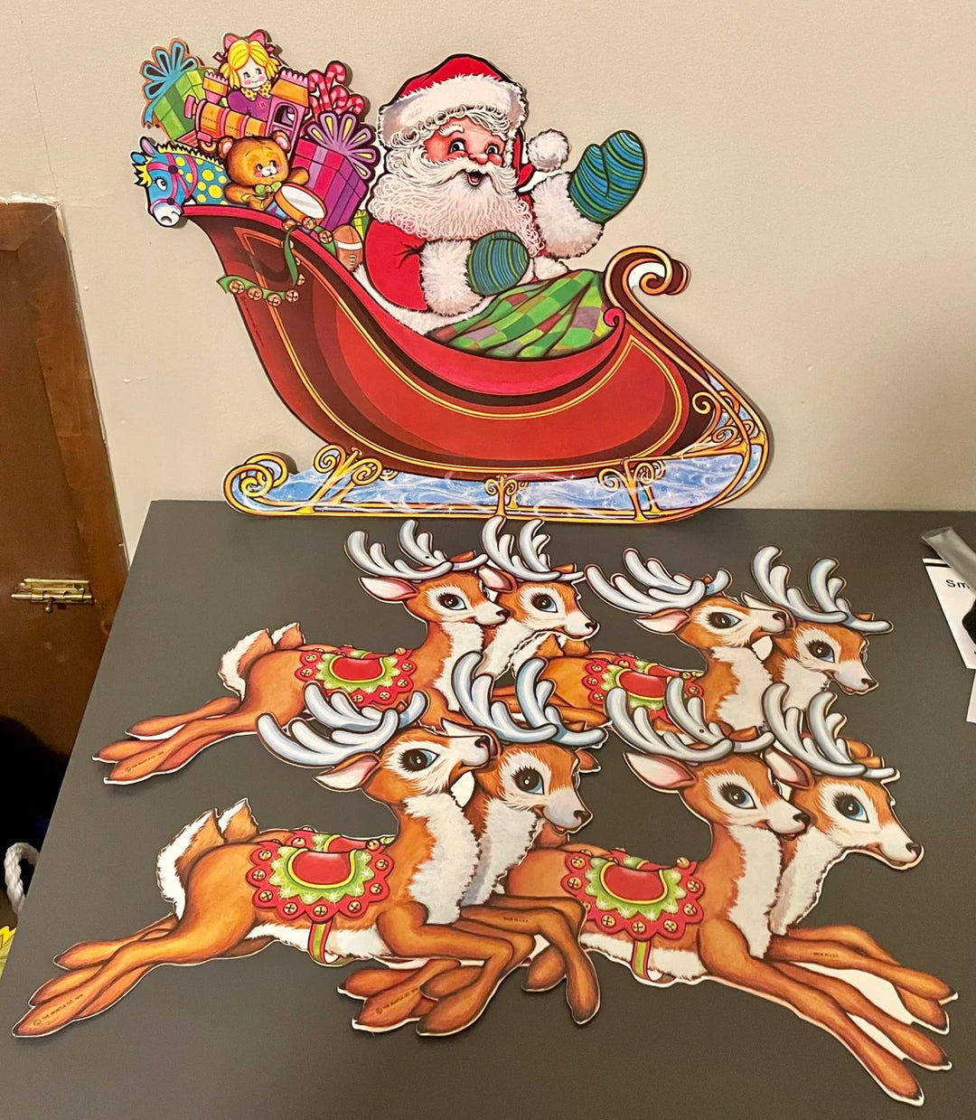 Vintage Santa and Sleigh Cutouts (1978)