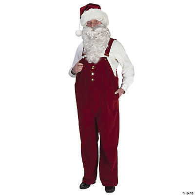 Burgundy Velvet Overalls Santa Suit