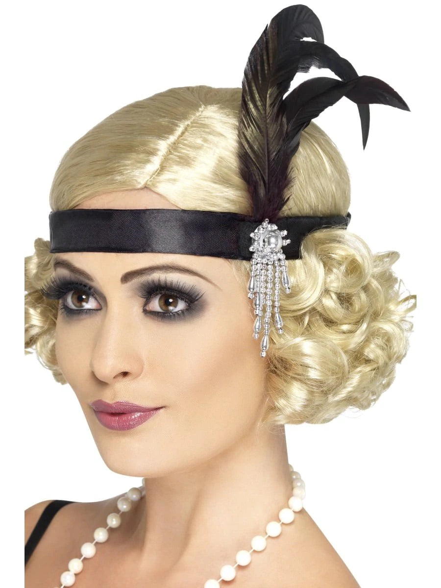 Flapper Headband with Silver Accent