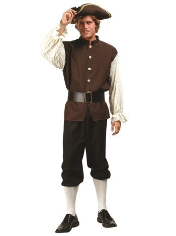 Brown Colonial Man Costume - Adult