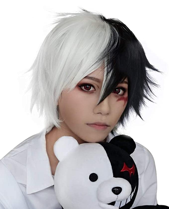 White and Black Anime Wig