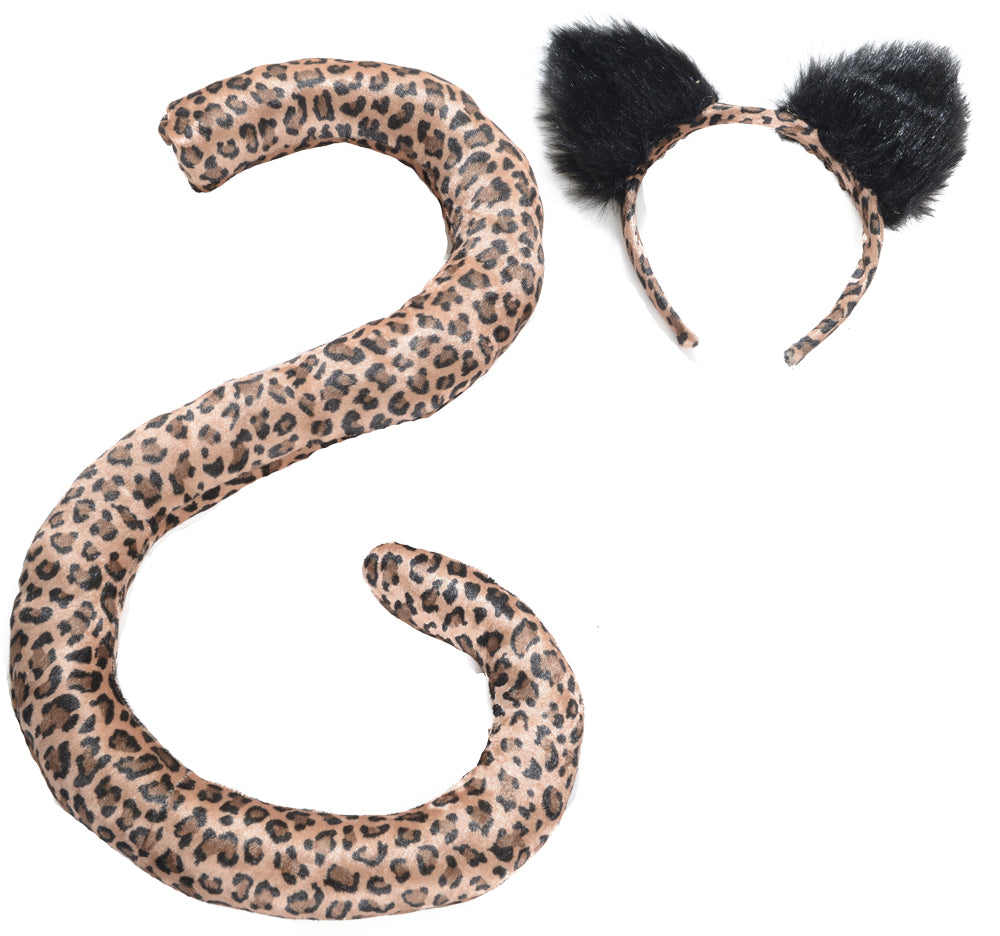 Leopard Print Animal Ear & Tail Set