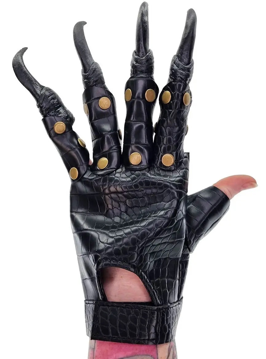 Claw Leather Look Gloves