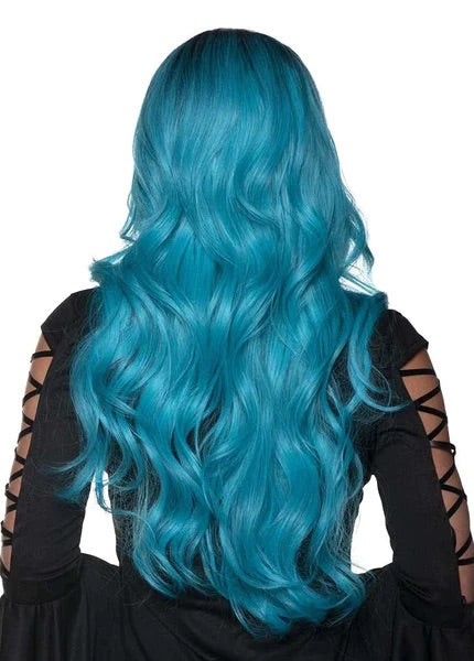 Turquoise/Black Long Ombré Wig