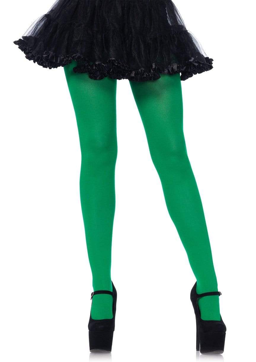 Nylon Women's Solid Tights - Green