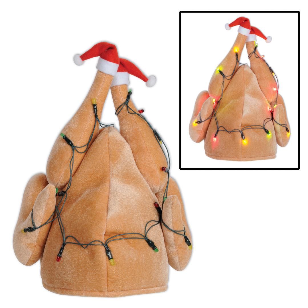 Light-Up Plush Christmas Turkey Hat