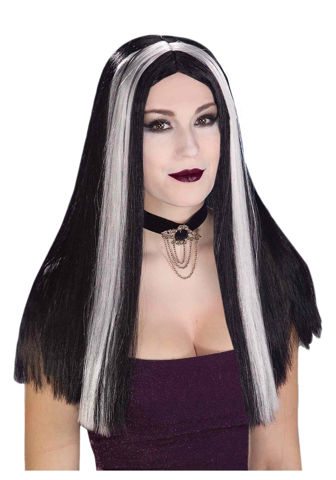 Witch Wig w/White Streak