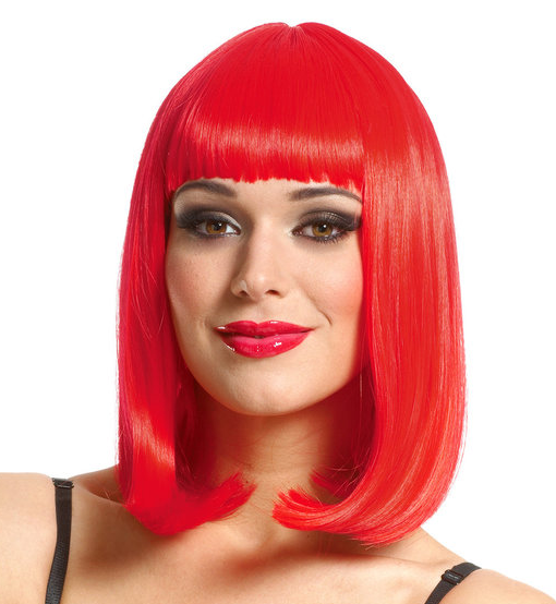 Deluxe Peggy Sue Wig - Neon Red