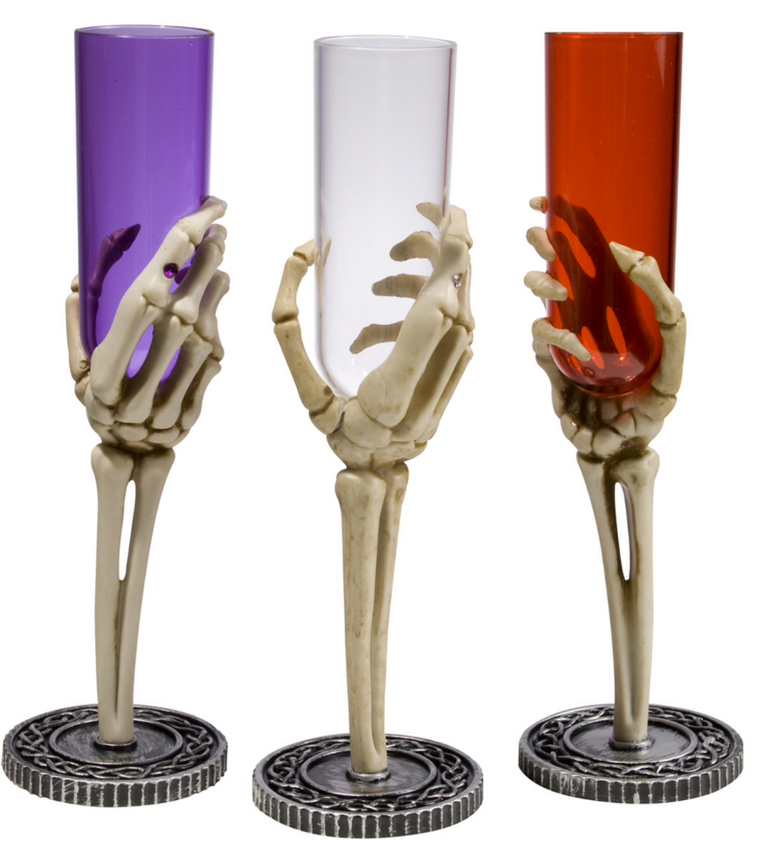 Skeleton Hand Flute Glass