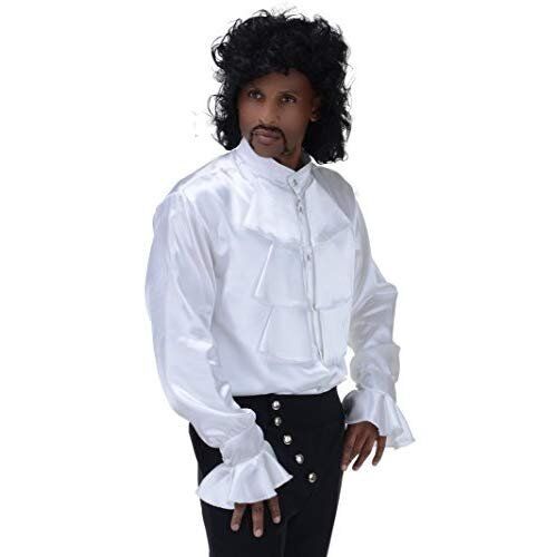 Pop Star White Ruffled Costume Shirt - Adult