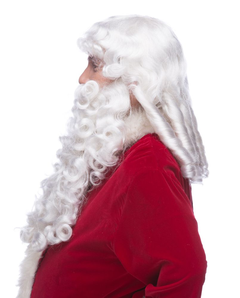 Professional Santa Wig & Beard Set - Sepia