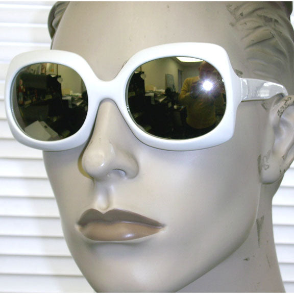 Jackie Style Round White Sunglasses